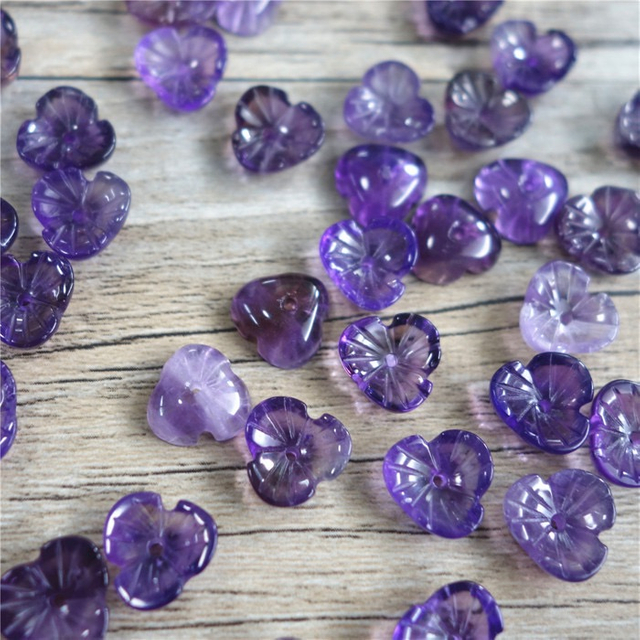 Natural Mother of pearl purple flower shape cutting for earrings design women jewelry making inlay rings DIY small beans colorful