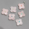 Natural Mother of pearl clover shape cutting for pendant design face carving Amethyst crystal lapis stone for bracelet cabochon 