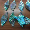 Natural Mother of pearl leaf design women jewelry pendant making abalone shell cutting bigger size colorful shell cabochon 