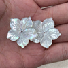 Natural Mother of pearl flower shape cutting bigger brooch design for women jewelry making cabochon bracelet design white shell