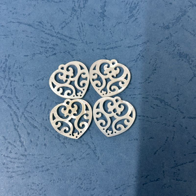 Natural Mother of pearl hollow shape heart shape for women jewelry making design small beans white shell earrings pendant making