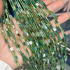 Natural Mother of pearl square shape cutting green agate for bracelet making design necklace cabochon beans women jewelry 