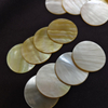 Natural Mother of pearl round shape cutting disco design for pendant yellow shell women pendant making design parts bigger size