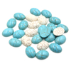 Natural Mother of pearl cabochon blue stone oval shape cutting bombe face for pendant making necklace design small beans 
