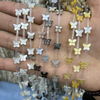 Natural Mother of pearl butterfly shape cutting for bracelet making design small animal making beans yellow color cabochon design