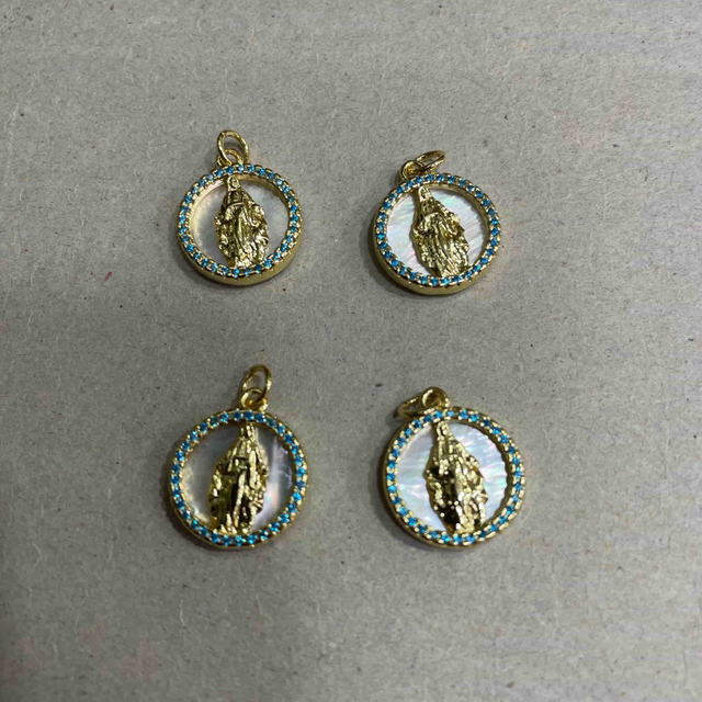 Natural Mother of pearl virgin image cutting jewelry pendant guadalupe design for necklace making small beads bracelet making