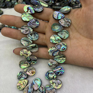 Natural Mother of pearl drop shape necklace abalone shell small beans women jewelry DIY chain plaint face drop cabochon 