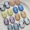 Natural Mother of pearl cameo design for pendant lady face big size embossment cutting colorful jewelry white shell oval shape 