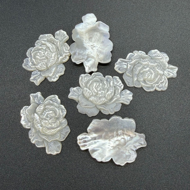 Natural Mother of pearl rose flower cutting thin for bracelet design making handmade women jewelry watch making black shell 