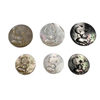 Natural Mother of pearl cabochon cutting round shape animal image for women pendant design inlay making embossment design