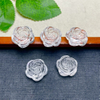 Natural Mother of pearl flower shape cutting for rings making white crystal rose small beans earrings design women jewelry making