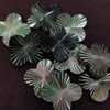 Natural Mother of pearl clover shape design cabochon jewelry earring cutting black shell inlay design face carving flower shape