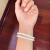 Natural Mother of pearl bracelet design for lady jewelry fashion making white shell beads style disc design DIY small parst 