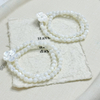Natural Mother of pearl fashion bracelet for women jewelry flower design with shell white color DIY ball chain lady jewelry design 