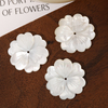 Natural Mother of pearl earring design flower carving for jewelry pendant making white shell cabochon inlay design necklace 
