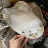 Natural Mother of pearl plate shape cutting for lady salad using bowl design fruits plate beauty making jewelry design colorful
