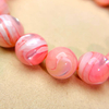 Natural Mother of pearl pink bracelet women jewelry fashion design big ball cabochon chain making red color earrings design 