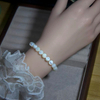 Natural Mother of pearl bracelet design for women jewelry making white shell beads oval shape cutting round design long necklace 