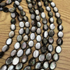 Natural Mother of pearl oval shape black shell necklace cabochon design jewelry chain design making DIY egg shape double side