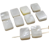 Natural Mother of pearl square necklace design for bracelet making plain face white shell rings design making inlay jewelry