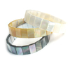 Natural Mother of pearl shell bracelet design for women fashion jewelry making square shape black shell white shell necklace 