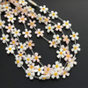 Natural Mother of pearl flower carving for jewelry necklace design using double face beads white shell women chain design fashion