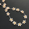 Natural Mother of pearl flower carving for jewelry necklace design using double face beads white shell women chain design fashion