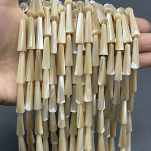 Natural Mother of pearl brown color drop shape necklace fashion design for women jewelry making long shape bracelet DIY 