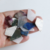 Natural Mother of pearl rhombic shape cutting thin face for pendant design women jewelry rose stone flat shape fashion lapis blue