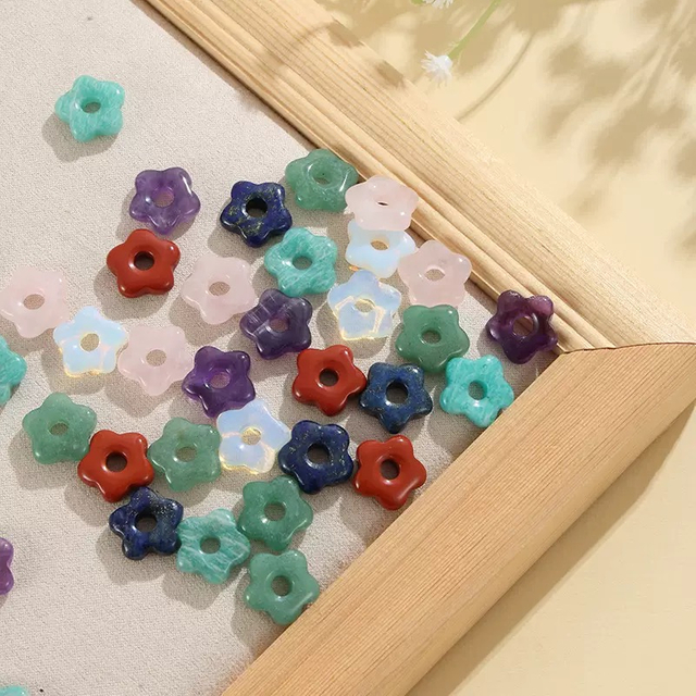 Natural Mother of pearl flower beans cutting bombe shape circle face for rings making bracelet small things colorful stone necklace 