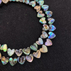 Natural Mother of pearl heart shape cabochon for earrings DIY rhombus shape carving abalone shell necklace using small things