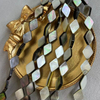 Natural Mother of pearl rhombus shape cutting for women necklace design using small beans black pretty things DIY cabochon 