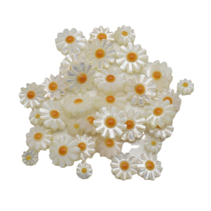 Natural Mother of pearl small flower cutting for chain design making pretty things beans for bracelet making double face white shell