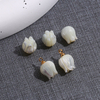 Natural Mother of pearl flower shape cutting small things for bracelet design women jewelry making white shell necklace earrings