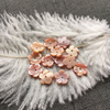 Natural Mother of pearl small flower carving for rings design for brooch making women necklace using parts pink shell for girl