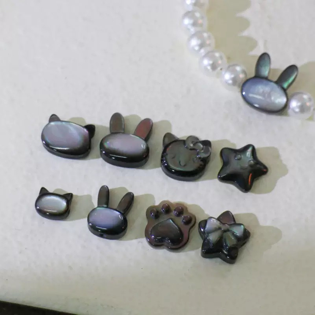 Natural Mother of pearl pretty things for bracelet making black shell star design small beans for necklace DIY disco shape jewelry
