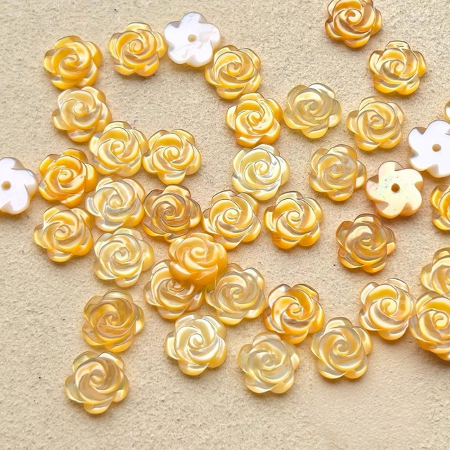 Natural Mother of pearl small flower design cutting colorful shell earrings design women jewelry making cabochon shape bombe face 