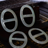 Natural Mother of pearl belt buckle shape cutting bigger size for lady beauty cabochon jewelry parts black shell hollow design making