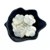 Natural Mother of pearl flower design cutting for women jewelry making brooch design small beans white shell rings making fashion