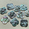 Natural Mother of pearl clover shape cutting square cabochon making for bracelet design thin flower embossment image parts 