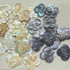 Natural Mother of pearl clover shape cutting square cabochon making for bracelet design thin flower embossment image parts 
