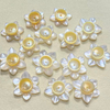 Natural Mother of pearl small cabochon beans for earrings design making flower shape women jewelry design using DIY inlay 