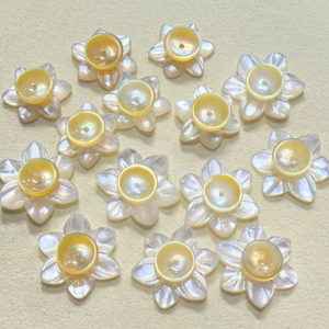 Natural Mother of pearl small cabochon beans for earrings design making flower shape women jewelry design using DIY inlay 
