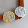 Natural Mother of pearl round cabochon cutting embossment image shape bigger pendant for women animal image white shell 