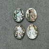Natural Mother of pearl image cutting oval shape fox animal design black shell icons making cabochon shape women jewelry pendant