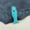 Natural Mother of pearl fish shape cutting women pendant design colorful stone bombe face cabochon small size agate DIY shape
