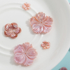 Natural Mother of pearl flower cutting for brooch design women pendant making pink shell inlay design small beans rings design 