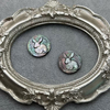 Natural Mother of pearl dragon shape cutting animal design embossment face cabochon round shape pendant inlay icons image 