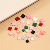 Natural Mother of pearl clover shape cutting small beans for bracelet inlay making colorful stone flower design women fashion necklace 
