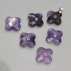Natural Mother of pearl clover shape cutting for pendant design face carving Amethyst crystal lapis stone for bracelet cabochon 